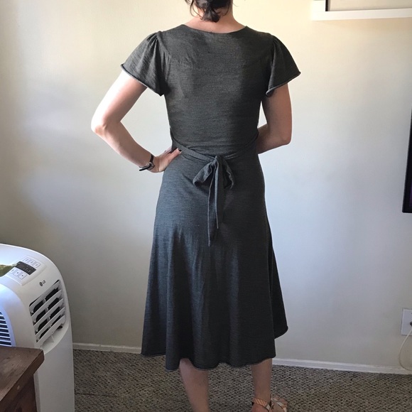 Olive wool blend dress - Picture 3 of 5